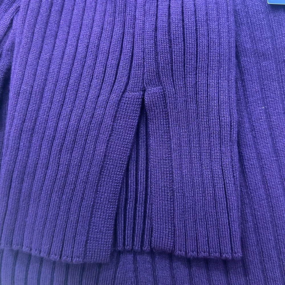 Future Collective Purple Ribbed Twisted Back Sweater Kahlana B. Brown NW… - Picture 8 of 8